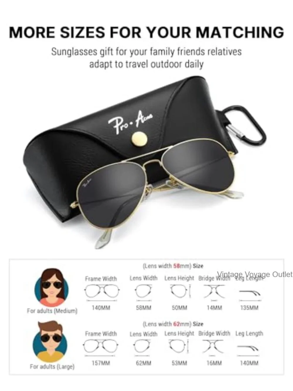Aviator Sunglasses for Men Women, Real Glass Lens Metal Frame UV400 Classic
